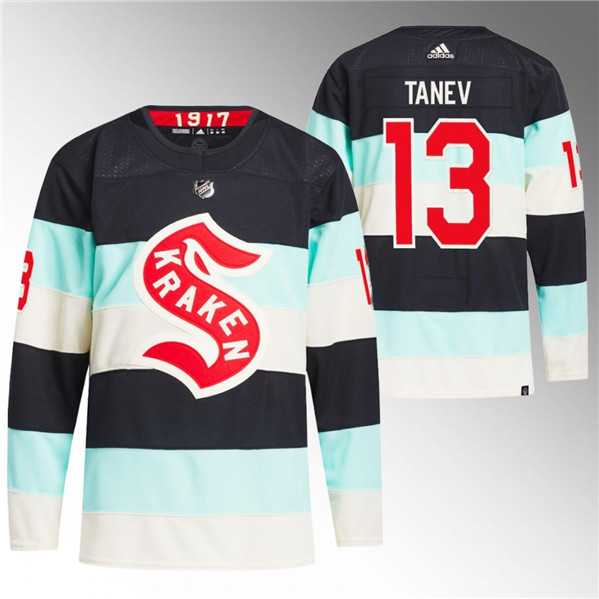 Men%27s Seattle Kraken #13 Brandon Tanev Deep Sea Blue 2024 Winter Classic Primegreen Stitched Jersey Dzhi